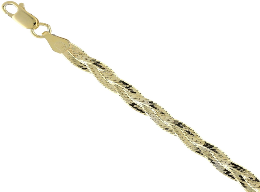 Stříbrný pozlacený náramek pletený